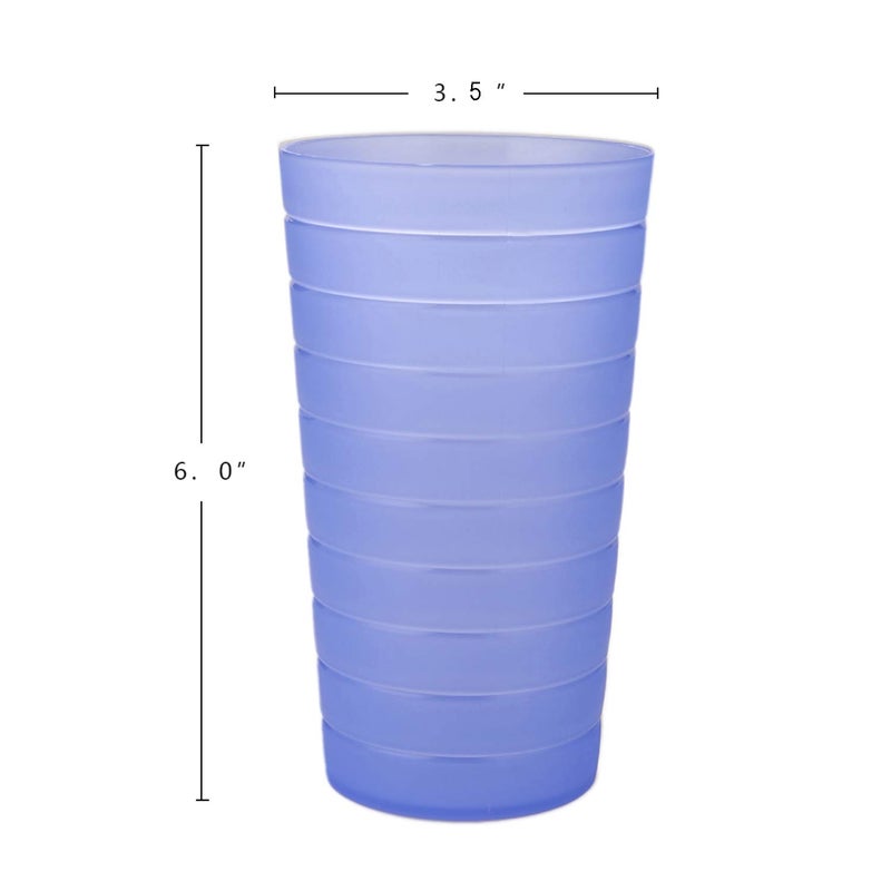 AOYITE Reusable Plastic Cups 22 oz - Unbreakable Hard Kids Cups - BPA Free Dishwasher Safe Drinking Cup set of 12 - Stackable Water Tumblers for Kitchen Camping Party Outdoor - Image 4